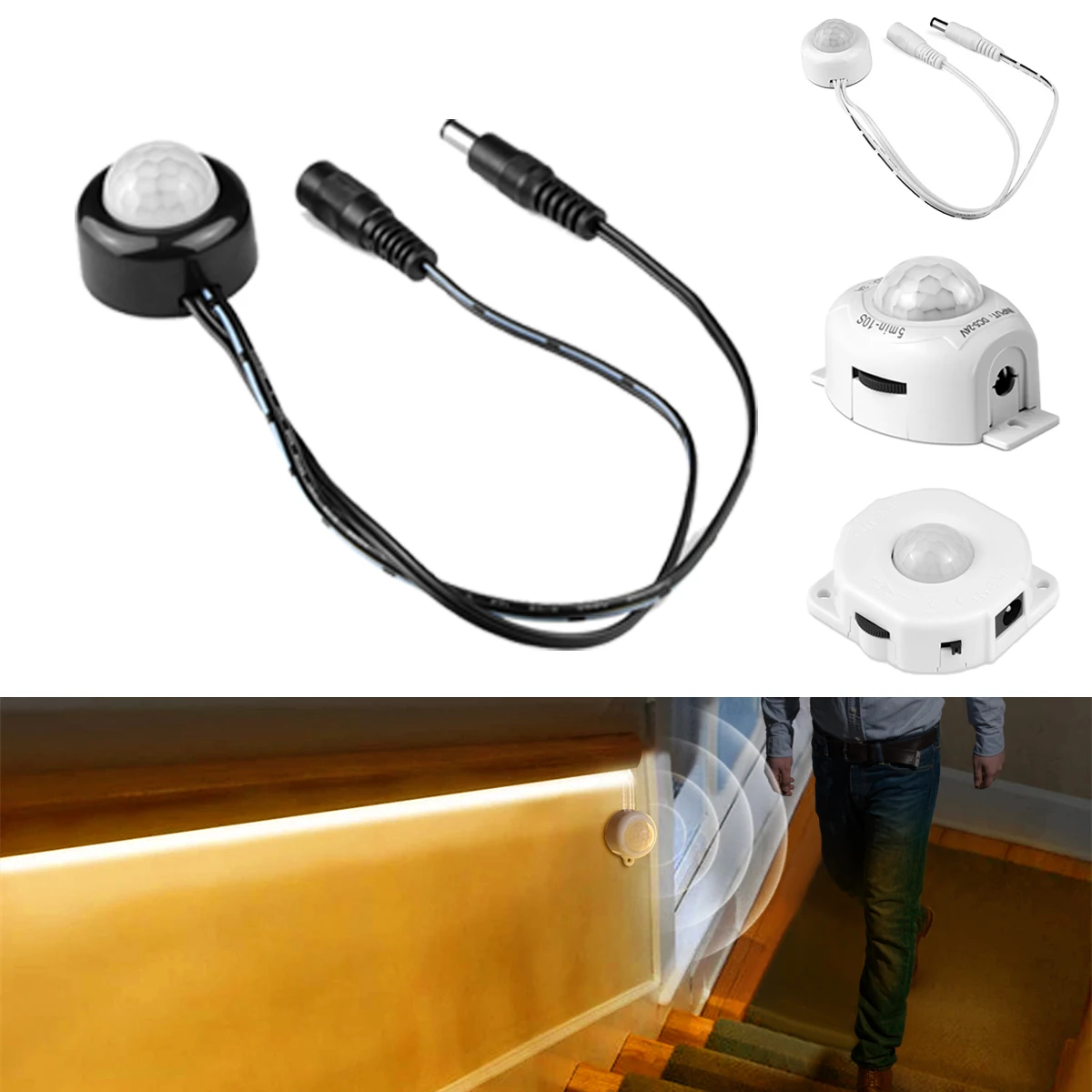 

5 В-24 В умный датчик человека светодиодный светильник аксессуар PIR индукционный детектор движения переключатель ВКЛ. ВЫКЛ для одноцветной светодиодной ленты ﻿