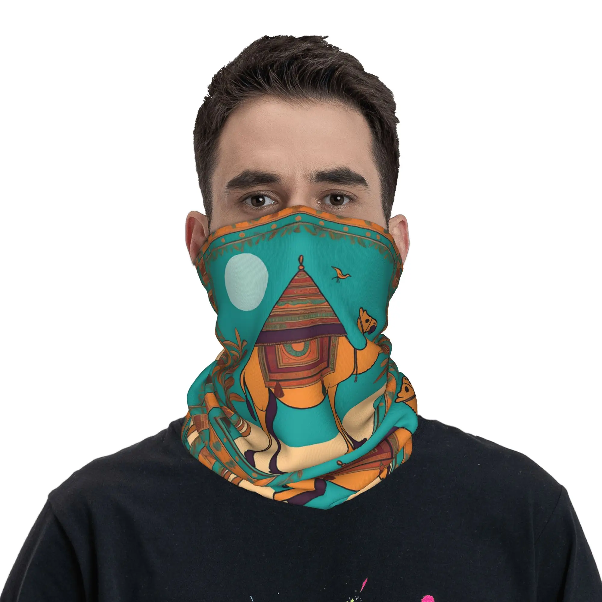 

Arabian and African Camel Bandana Neck Cover Printed Wrap Mask Scarf Face Mask Running for Men Women Adult Winter