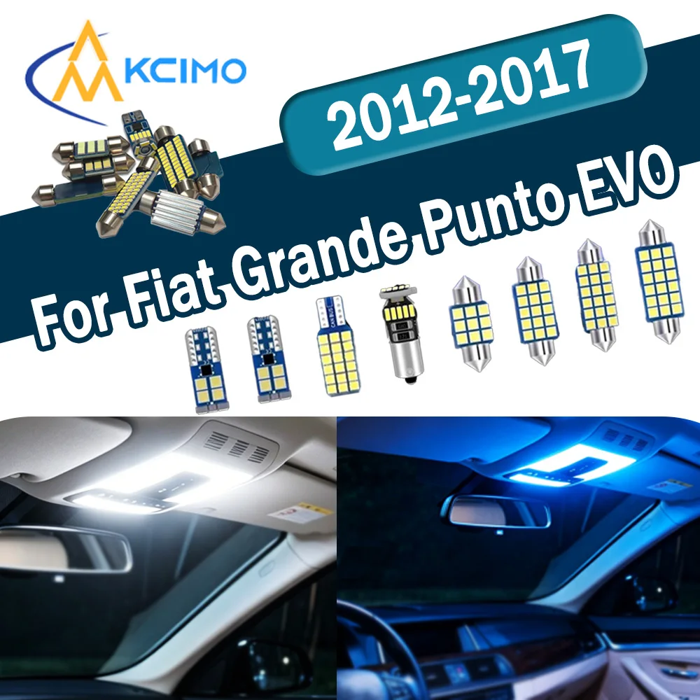 Automotive Interior LED Light Bulbs Kit CANBUS Anti-error Map Lamps Fit For Fiat Grande Punto EVO 2012-2017 Interior Accessories
