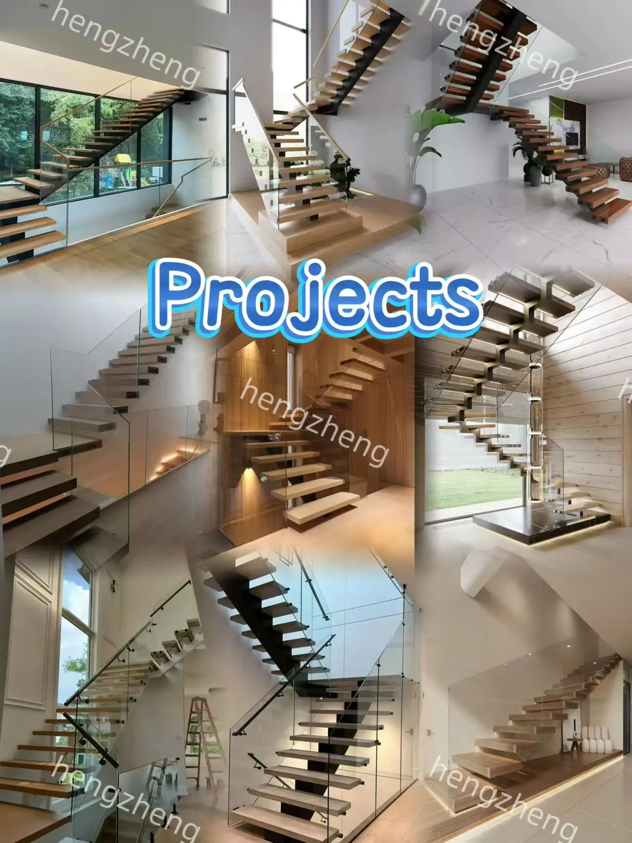 Personalizzazione Scale sospese personalizzate Scale per ville semplici in stile moderno e semplice e scale per hotel