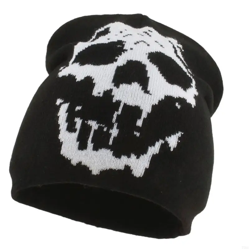 77HE للجنسين أنيمي هالوين جمجمة بيني قبعة شتوية مرنة ناعمة للرياضة في الهواء الطلق غير الرسمية ارتداء اليومية #2