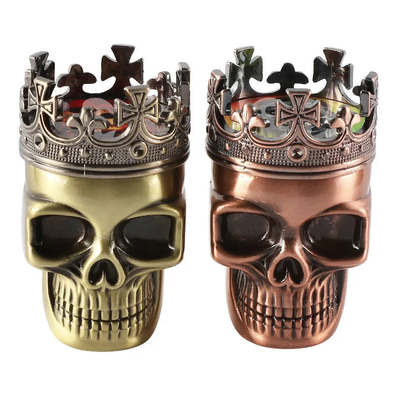 

3 Layers Classic King Skull Plastics Tobacco Herb Spice Grinder Crusher Hand Muller Smoke Grinders Smoking Accessories Gift