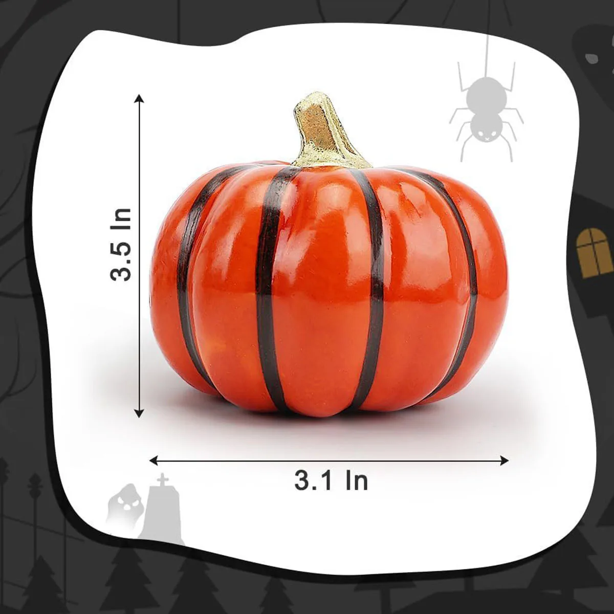 زينة الهالوين، قرع مقلد باللونين الأبيض والأسود، وزخارف الخريف وعيد الشكر