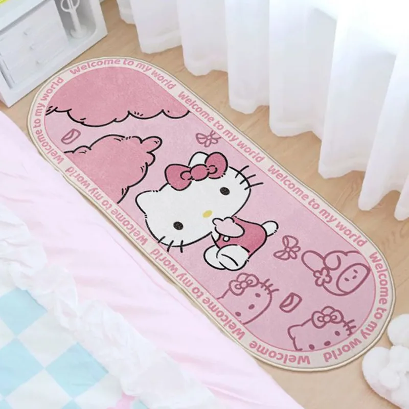 Kawaii Hello Kitty dywan Sanrio łóżko dywan miękki dywanik do sypialni długa taśma koc salon artykuły gospodarstwa domowego antypoślizgowe