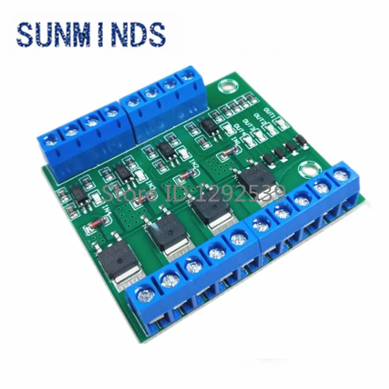 MOS FET 4 Channel Pulse Trigger Switch Controller Board PWM Optocoupler Opto-isolator Driver Board for Motor LED Light
