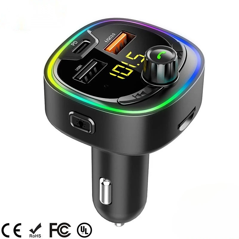 

BT08 Bluetooth 5.0 FM Transmitter Handsfree Car Radio Modulator MP3 Player QC3.0 5V 1A USB Quick Charge Adapter 12V/24V Car Kits