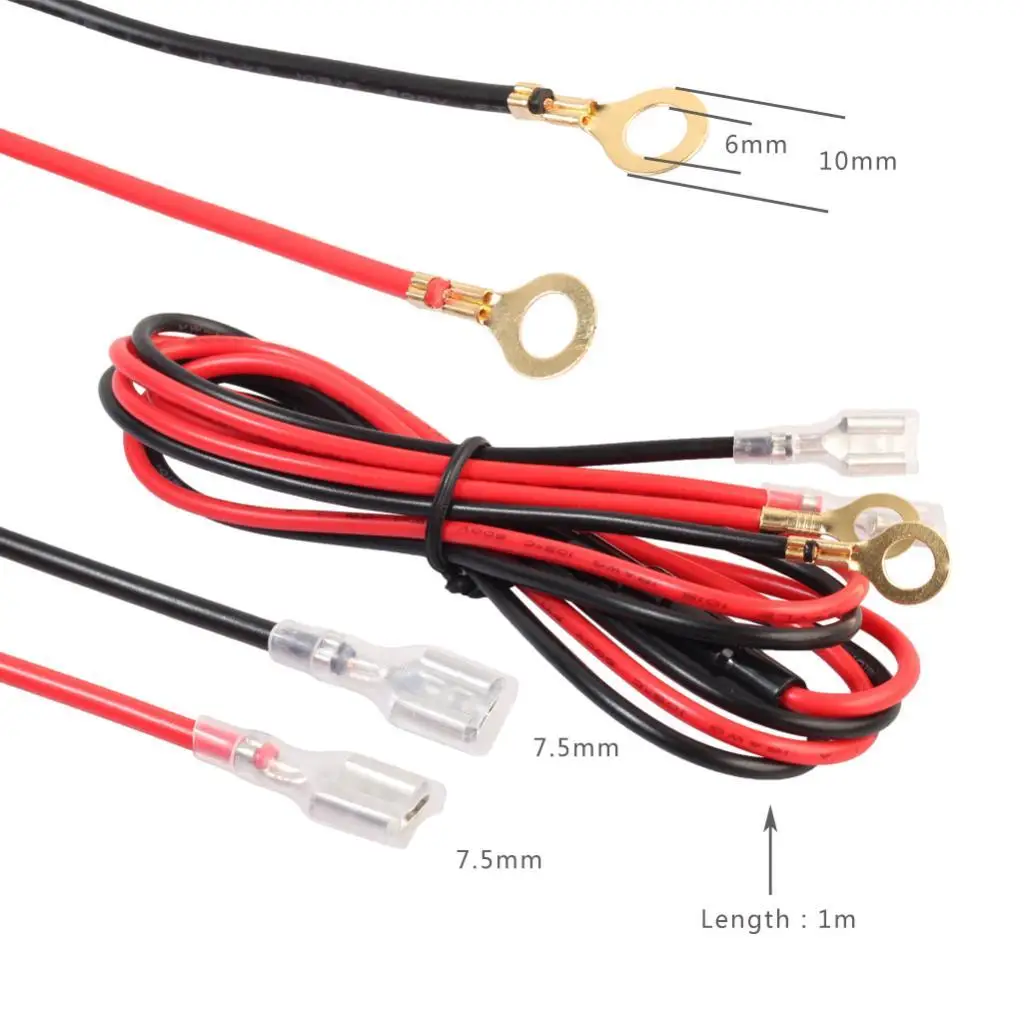 Cigarette Lighter Cable 12V 10A Fused Adapter Socket Power Plug for Car Motorcycle Scooter