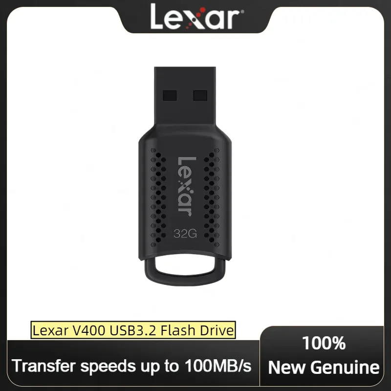 

Lexar USB Flash Drive V400 USB 3.2 Pen Drive 32GB 64GB 128GB Black Memory Stick Original Flash U Disk for Computer Hot Sale