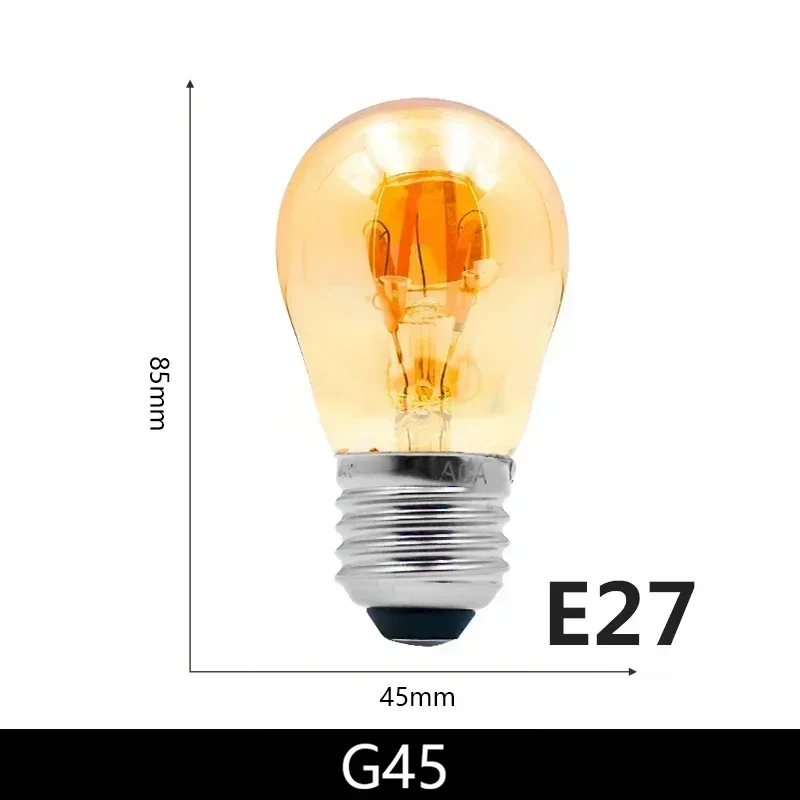 LARZI 2-10 Stück Retro LED Spiral Filament Glühbirne E14 E27 4W 220V Warm Gelb C35 A60 ST64 T185 T225 G80 G95 G125 Vintage Edison Lampe 10