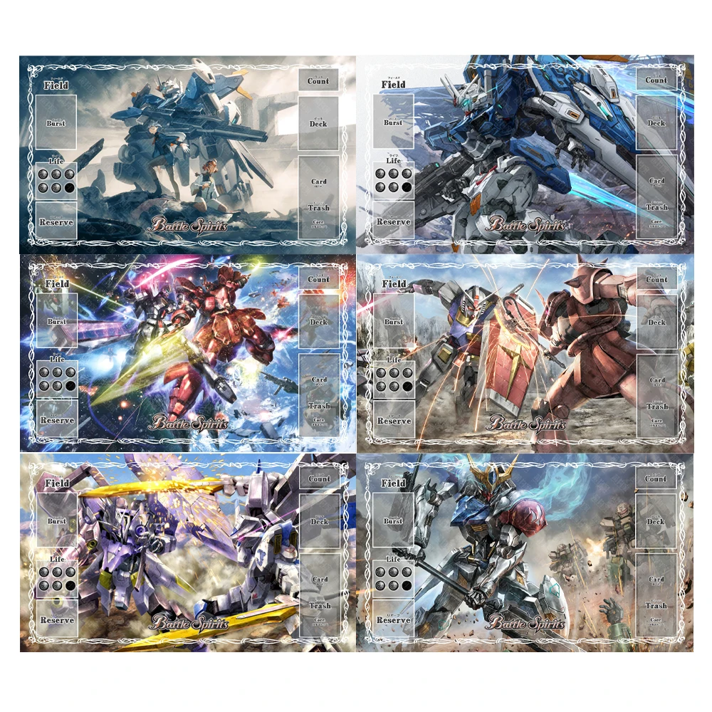 

6 Models 600X350X2Mm Diy Cartoon Gundamed Card Battle Mat Single Player Board Game Card Battle Card Pad Anime Card Gift Toy