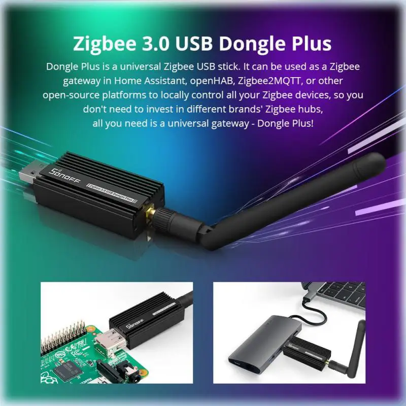 SONOFF-Analyseur de Passerelle Zigbee Sans Fil ZB Dongle-E, Prise en Charge de la Capture d'Wild USB Zigbee2MQTT, pour Maison Intelligente