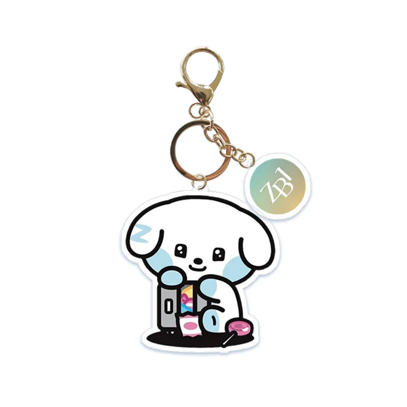 Kpop Zerobaseone Cartoon Image Acrylic Keychains JiWoong GunWook GyuVin Peripheral Key Pendant ZHANGHAO ZB1 Fans Collection Gift