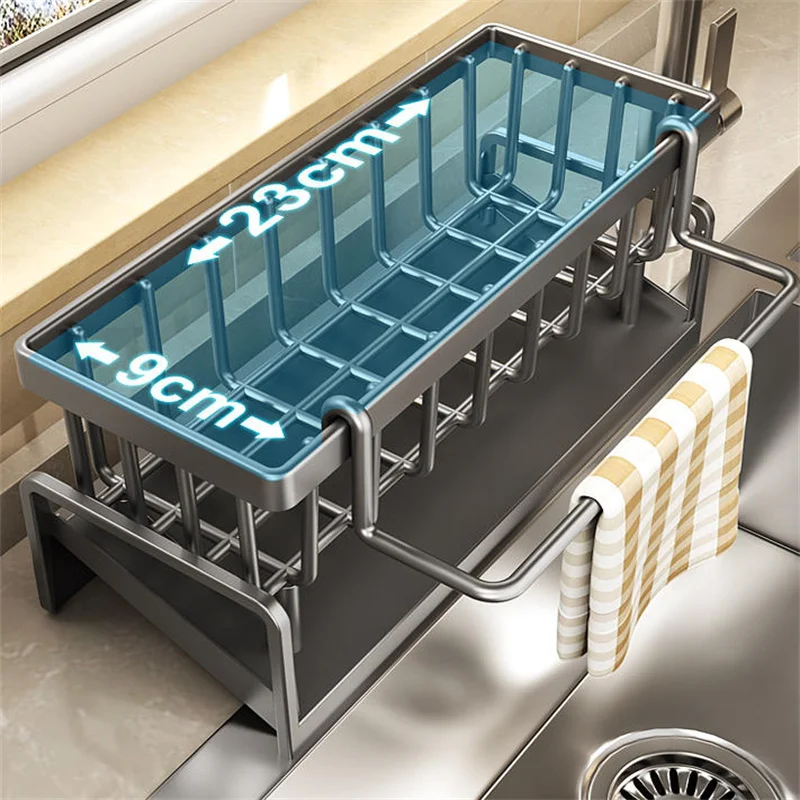 1PC Compact Tap-Mounted Spice Shelf – Sink Organizer with Drainage Rack – Space-Saving Kitchen Storage for Utensils/Accessories