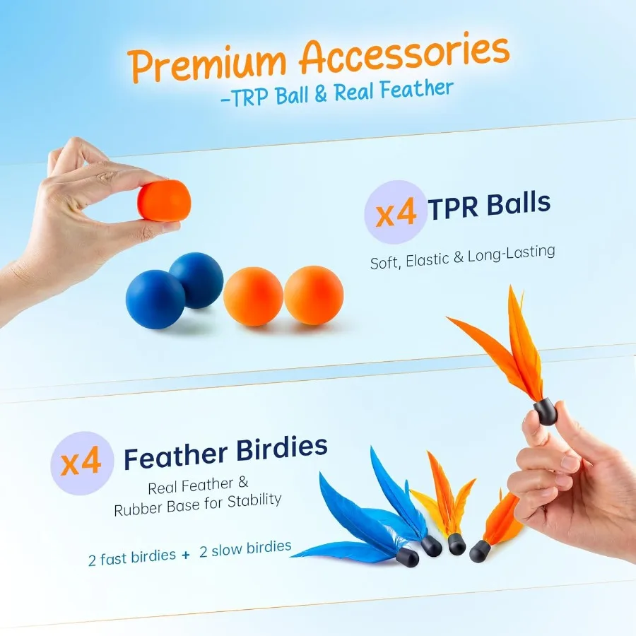 Outdoor Game, Yard Game, Beach Paddle Ball Set, Badminton Set, Fun Indoor for Adults, Perfect Family Games for Backyard Park and