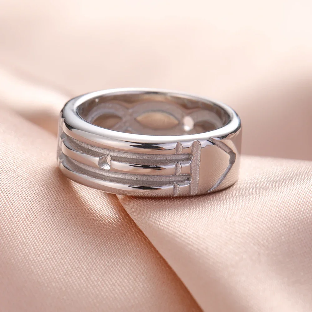 Minimalist Atlantis‑Shape Stainless‑Steel Ring Unisex for Men Women, Couple Finger‑Jewelry, Wedding‑Band Anniversary‑Ready Gift, Wholesale Available