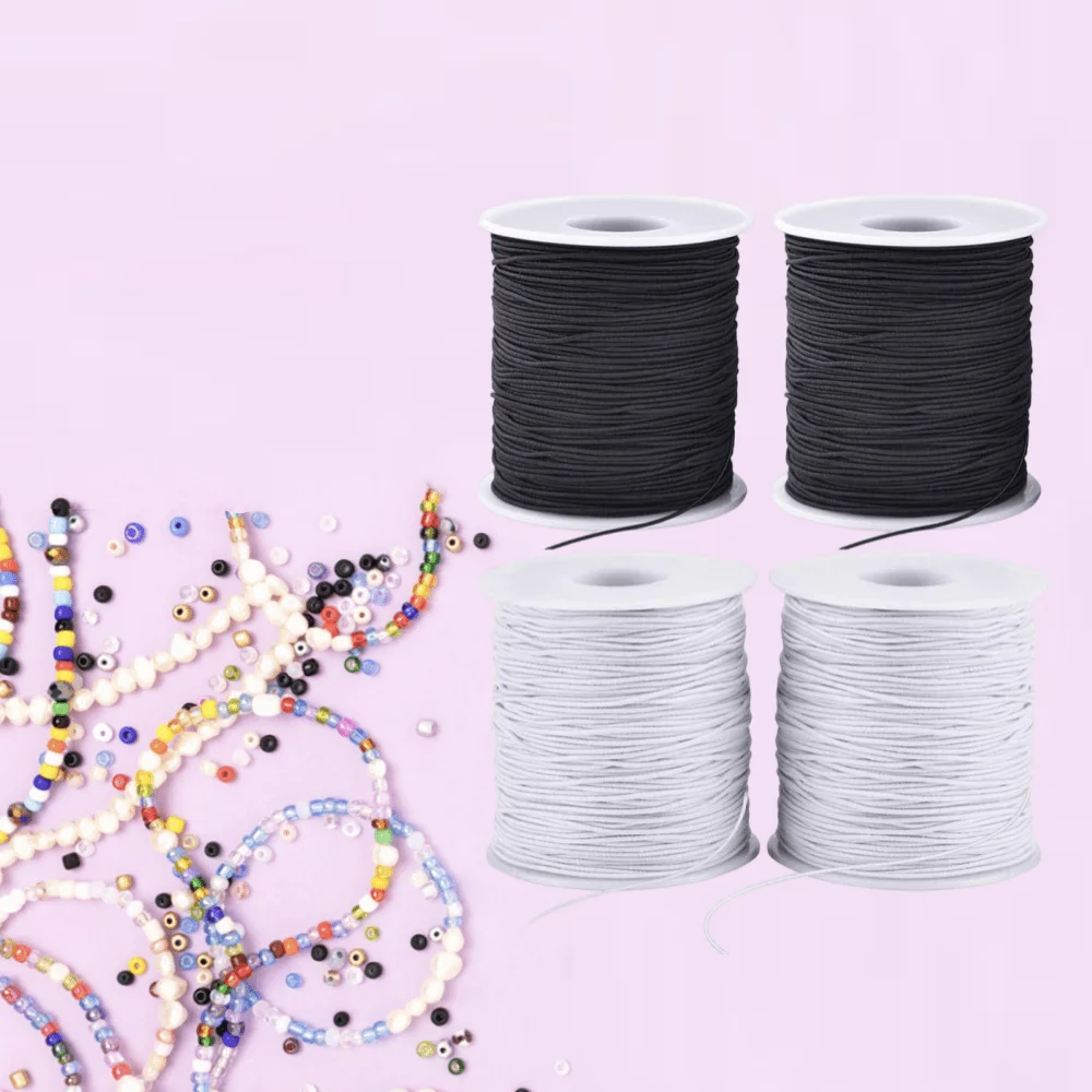 

4 Rolls Stretchy Bracelet String Kit 1 mm Sturdy Elastic String Elastic Cord for Jewelry Making, Necklaces, Beading and Crafts