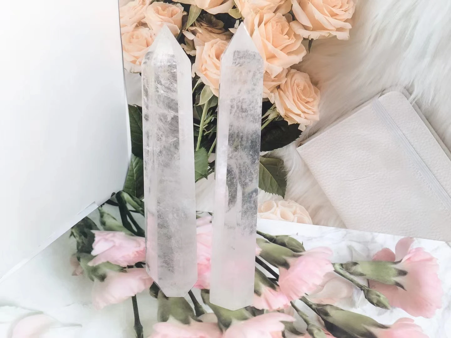 100％Natural Crystal Transparency Quartz Point Healing Stone Hexagonal Prisms  Obelisk Wand Reiki Energy Stone Home Decor