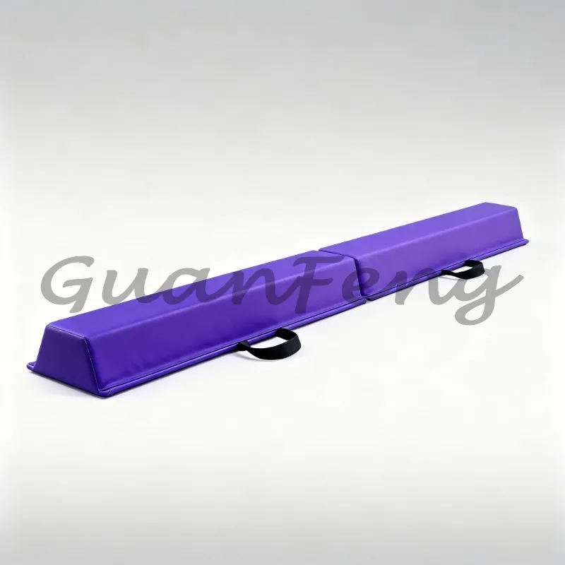 Purple 2-Fold Folding Soft Gymnastics Balance Beam, Portable Training Beam for Indoor Fitness Practice