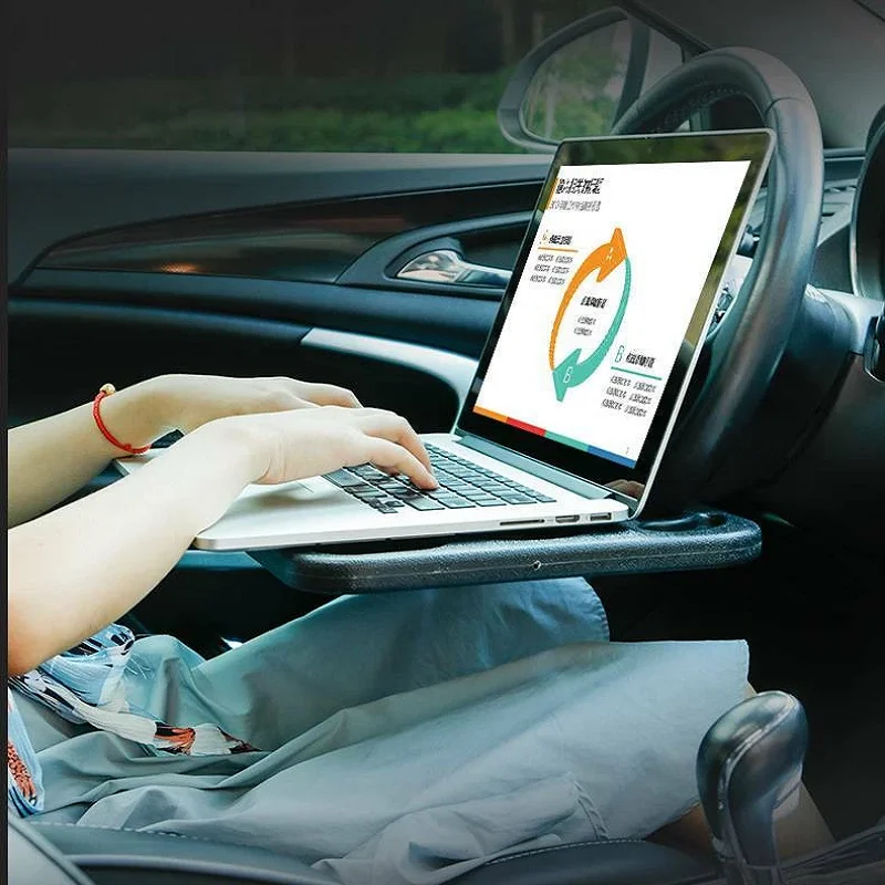 Car Desk Mount Tray Table Steering Wheel Dining Bracket Work Eat Stand Coffee Food Drink Board for Vehicle Interior