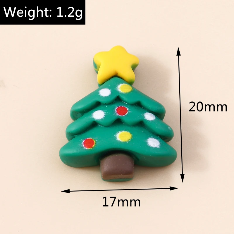 Leslie 10 Stück 22 x 19 mm niedliche Harz-Weihnachtskeks-Lebkuchenmann-Charms mit flacher Rückseite, Cabochon für DIY-Schmuckherstellung, Haarspangen – Detail 13