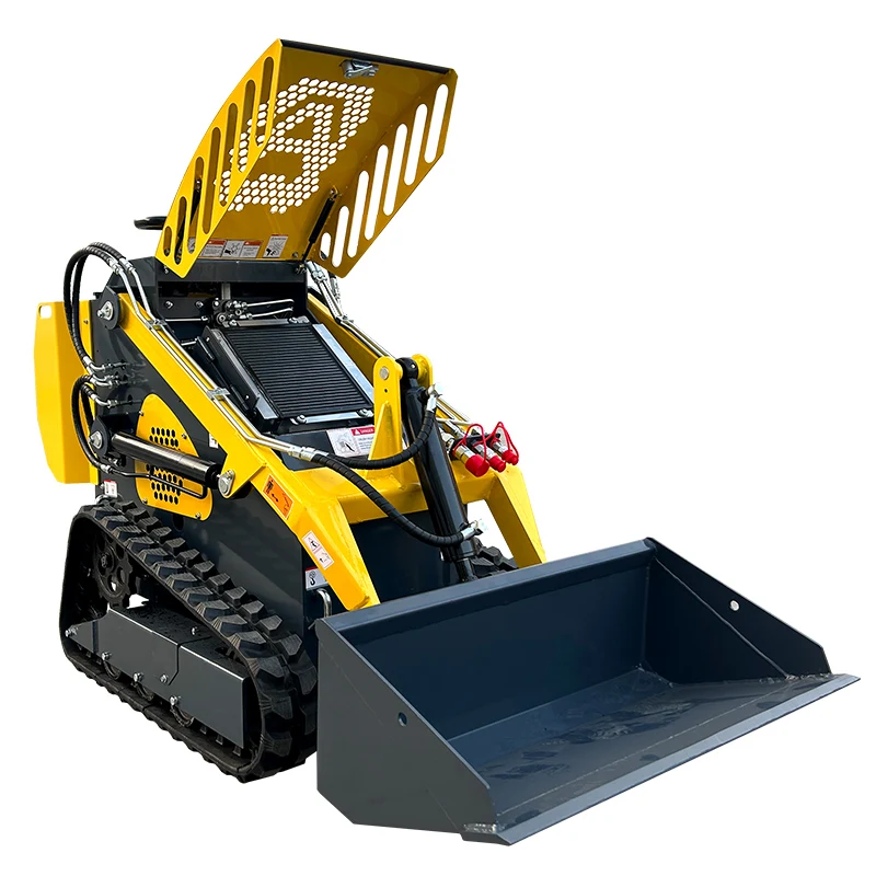 Customized EPA Approved China Walking Mini Skid Steer Loaders 4 in1 Bucket Loader