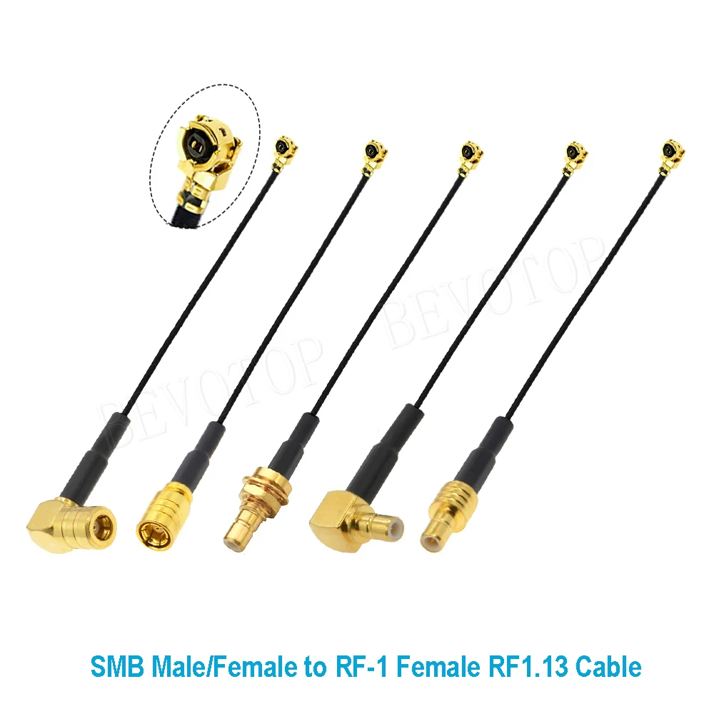 1PCS SMB Male/Female Connector to uFL/IPX/IPX-4 Female RF1.13/RG178 Cable Pigtail Extension Jumper for Radio Antenna Gold Plated