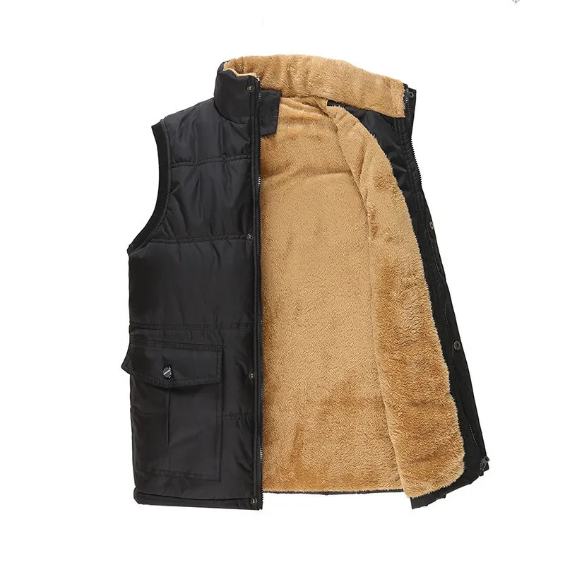 

Oversize Casual Men Vest Fleece 7XL Green Waistcoat Plus Size Winter Men Vest Coats Cotton Thick Warm Sleeveless Jacket Coats
