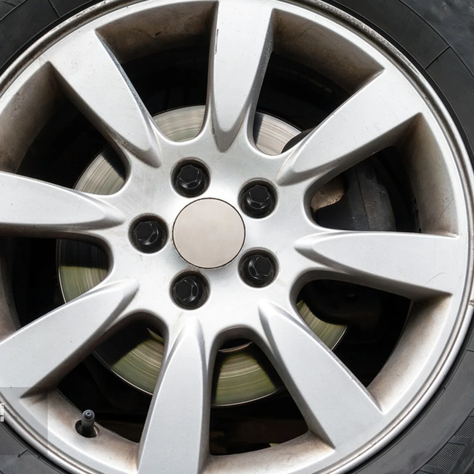 

10pcs Wheel Cap Covers Black Plastic Tire Bolt Car Exterior Wheel Lug Nut Cap Covers Accessories Protector Car Accessories