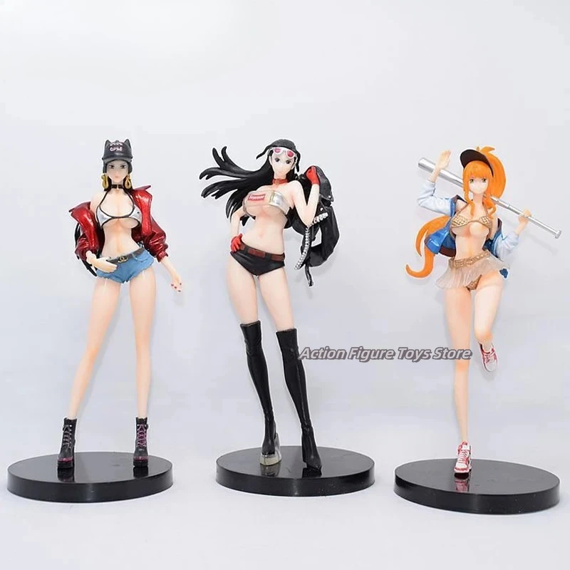

Cute Beauty Seductive 18cm A Good Piece Hancock Nico Robin Nami Anime Figure Sexy Beautiful Girl Manga Statue Action Statute Toy