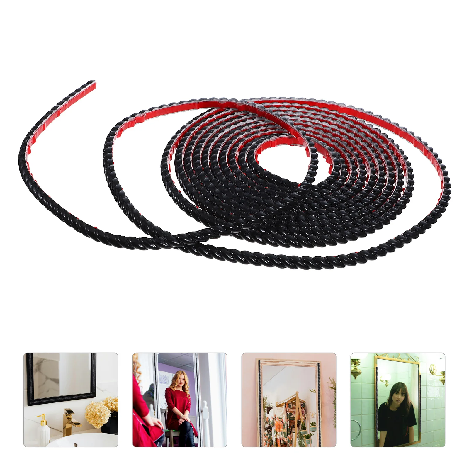 

1 Roll Pu Wall Molding Flexible Self Adhesive Trim Easy Install Splashproof Decorative Edge Strip For Bathroom Kitchen Home