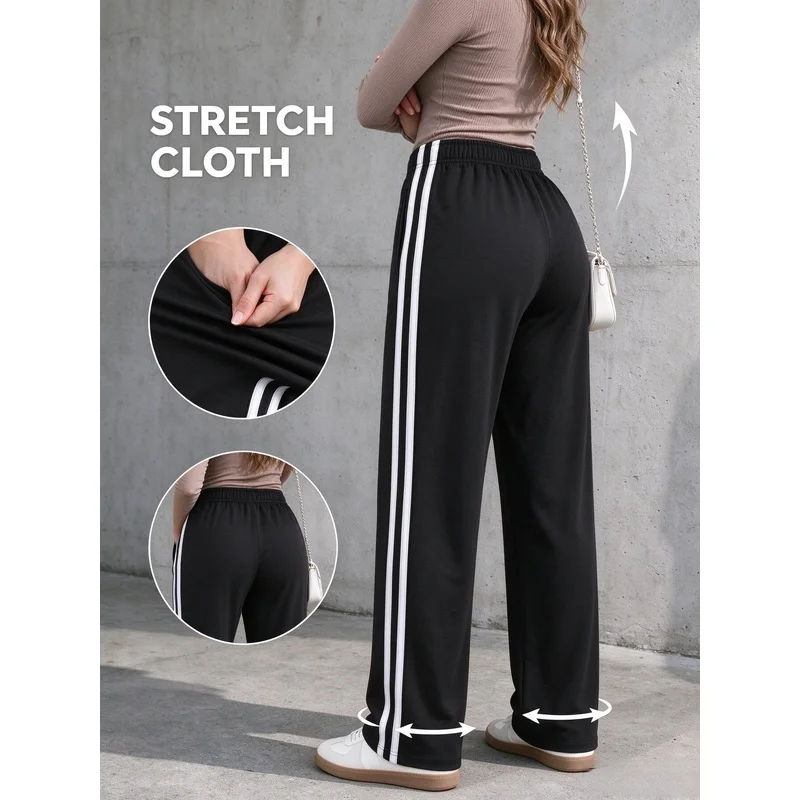 Chandals Men's Long Pants Spring And Autumn Styles Men's Knitted Sports Pants Loose Straight Leg Pants Women's Casual Pants For