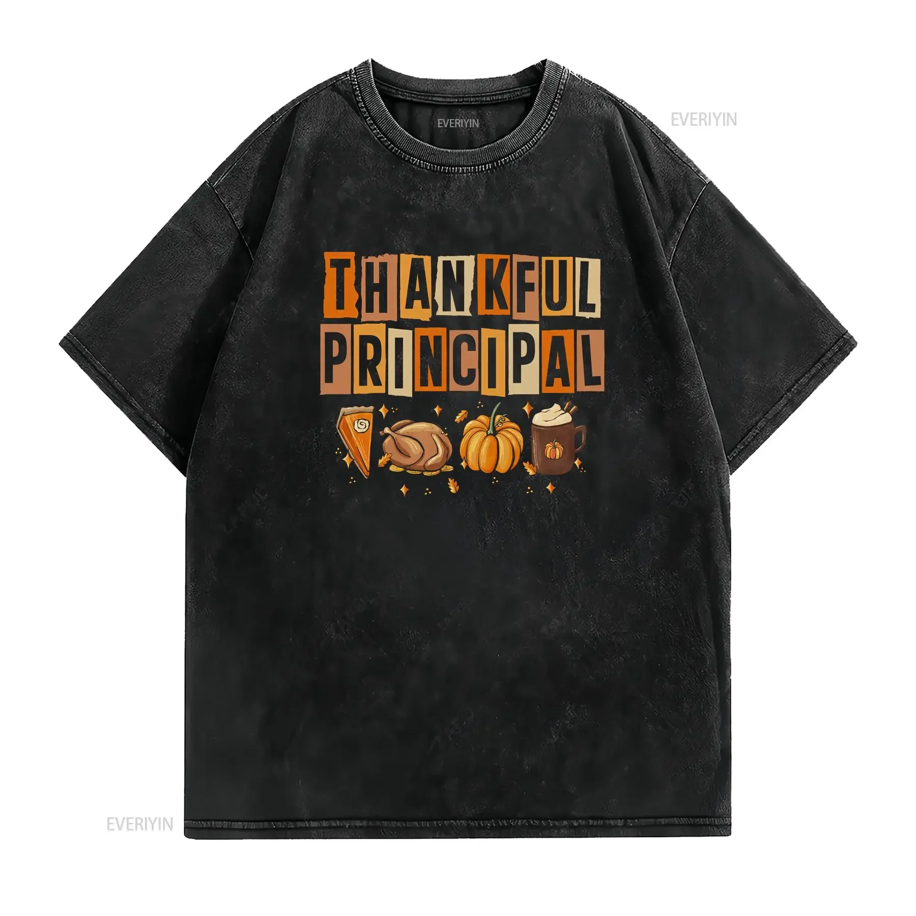 Thankful Principal Thanksgiving T Shirt Fall for Principals Cute Autumn School Admin Team s vintage Washed Comfortable graphic