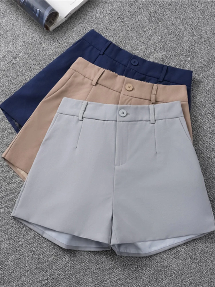 Summer New Women\'s Suit Shorts Korean High Waist Wide-leg Loose Black Shorts Fashion Casual A-line Wear Outside Shorts for Woman