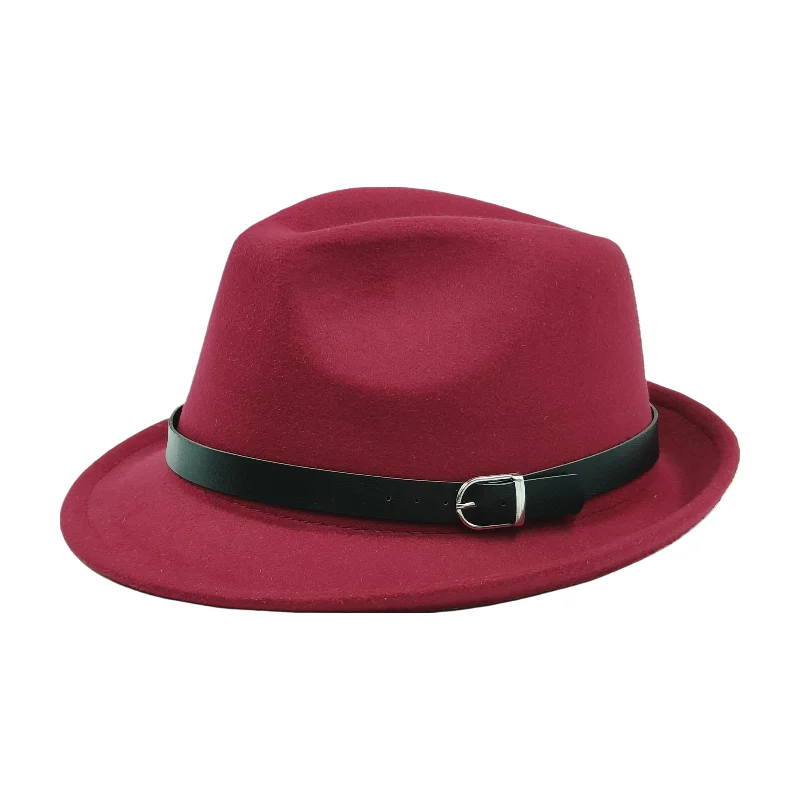 Chapéu Fedora sólido para homem, moda cavalheirina, aba curta unissex, Panamá, Britânico, Clássico, Fedora, Atacado, Outono, Inverno, 2023