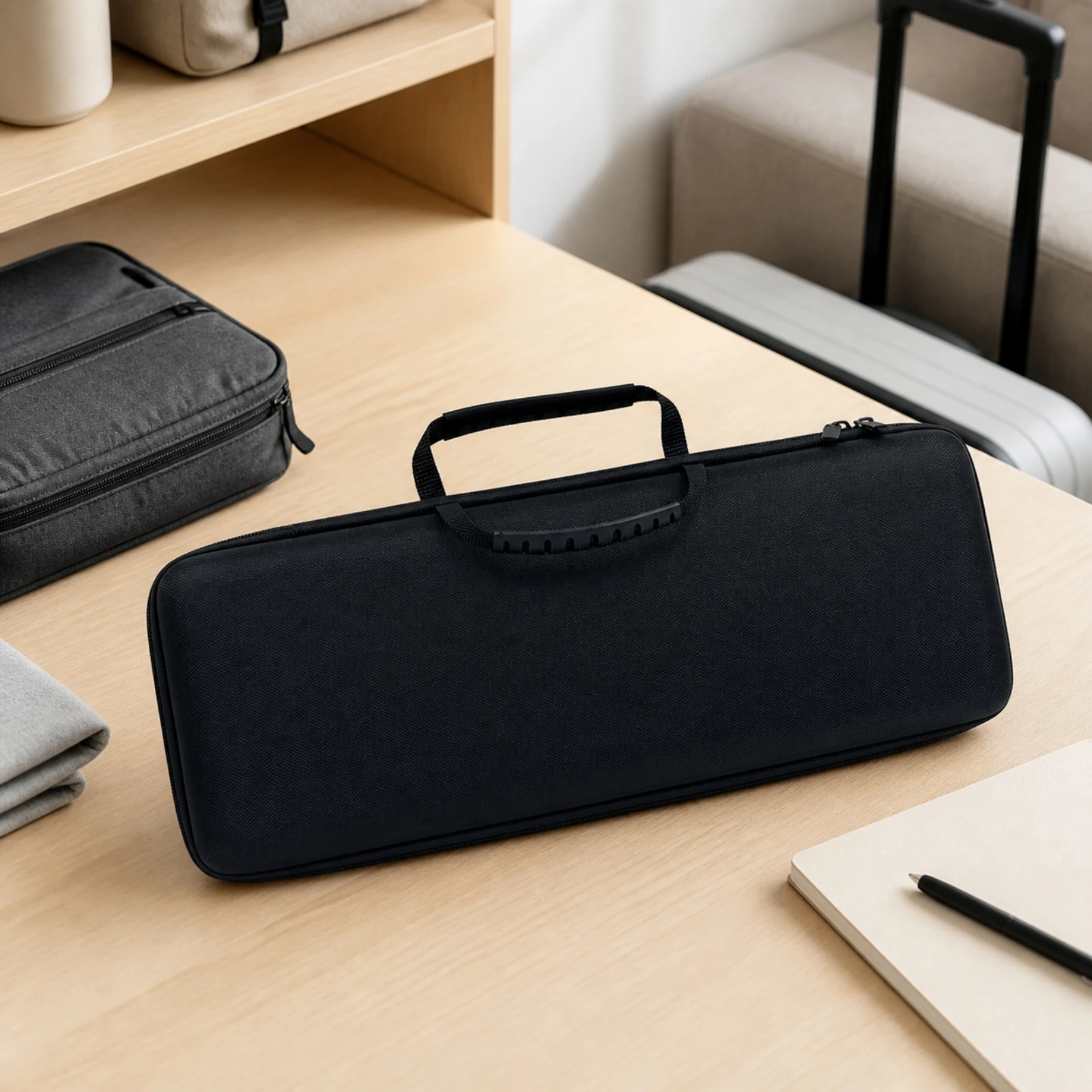 Hard Shell Keyboard Case Safeguarding EVA Hard Shell Carrying Case with Handle Electronic Organizer Easy to Clean Layered Design