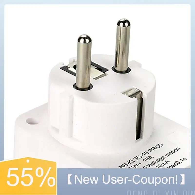 

A81M New- 5X FI Circuit Breaker Personal Protection Replacement Plug 10Ma Residual Current Circuit Breaker 16Amp EU Plug,White