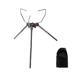 Outdoor Camping Gastank and Stoves Bracket Portable Detachable Furnace Rack Height Adjustable Aluminum Alloy Stoves Expansion