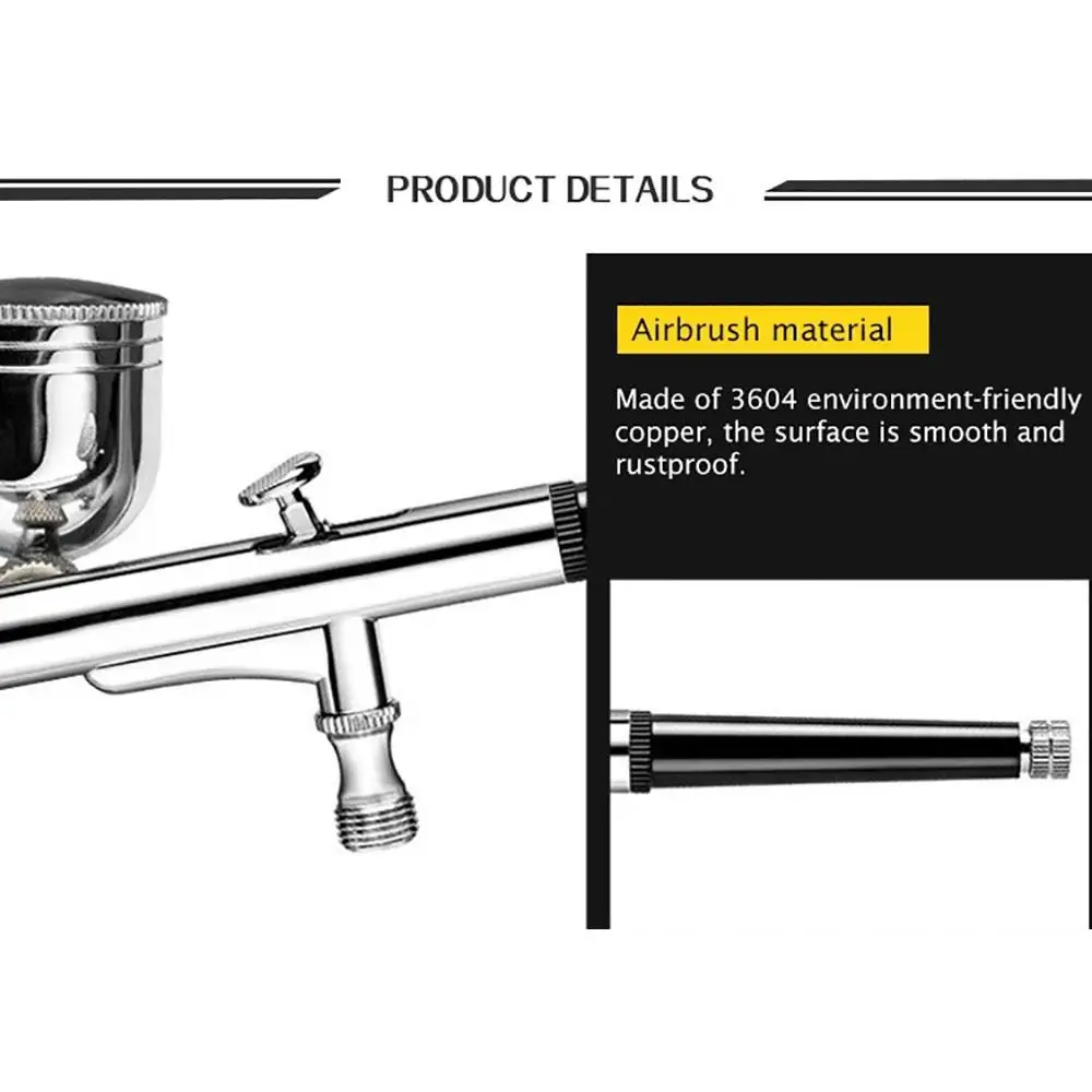 Airless Air Gravity Model Spraying Torch 0.3mm Dual Action Mini Airbrush 2 Strokes HD-130 Feed Spray Torch
