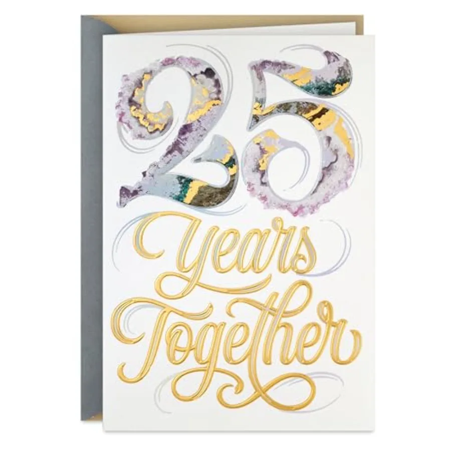 

25th Anniversary Card for Couple Here's to You Two
