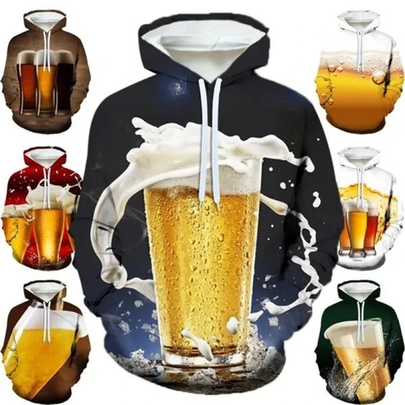 

Celebrating Beer Festival 3D Printing Hoodie Creative Casual Fashion Men's Cool Hooded Sweatshirt Street Comfortable Top Hoody