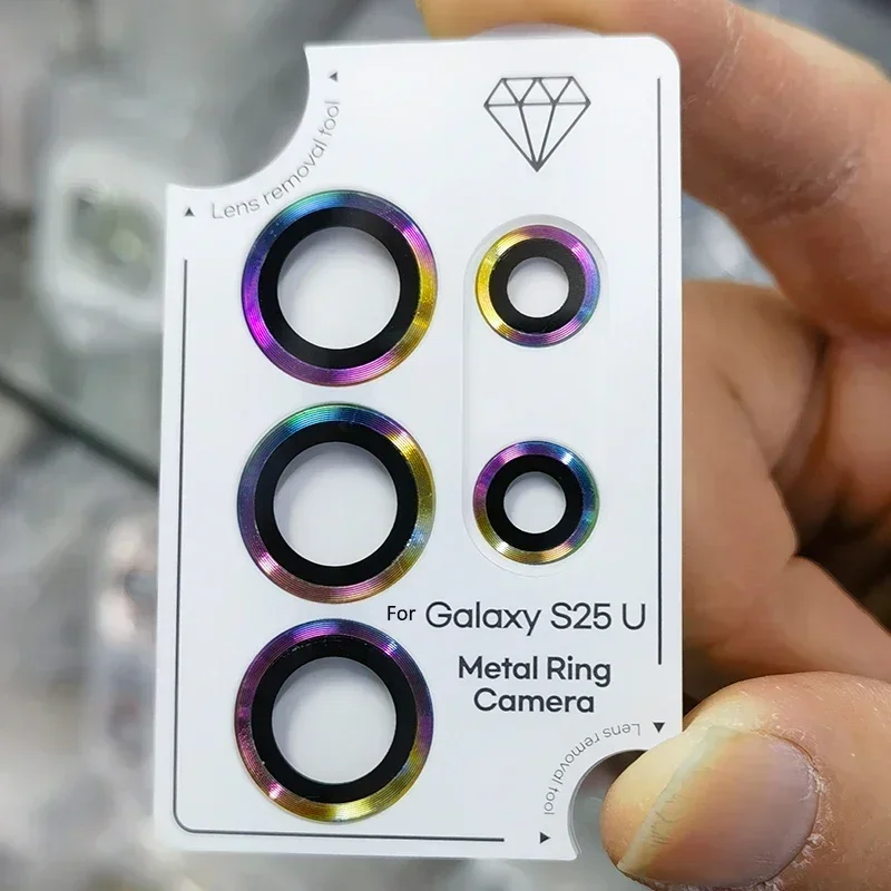 1Set Camera Metal Ring Tempered Glass Cover For Samsung Galaxy S25FE Edge S24 S23 Plus S22 Ultra Anti-scratch Lens Protector Cap