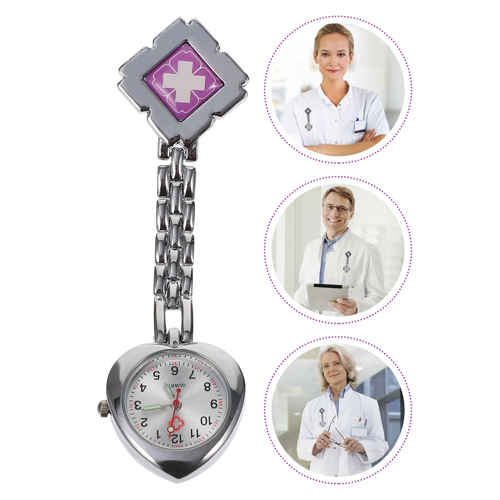 

Love Watch Alloy Pocket Nurse Portable Hanging Creative Heart-shape Chest Case Luminous Pointer Fashionable Man