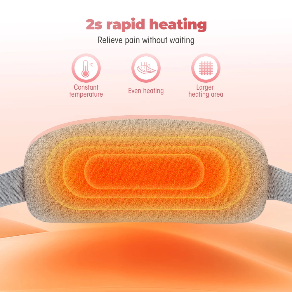 Electric Heating Pad Period Pain Relief Menstrual Heater Uterine Warm Belt Vibrating Waist Stomach Abdominal Massager Belt Mat