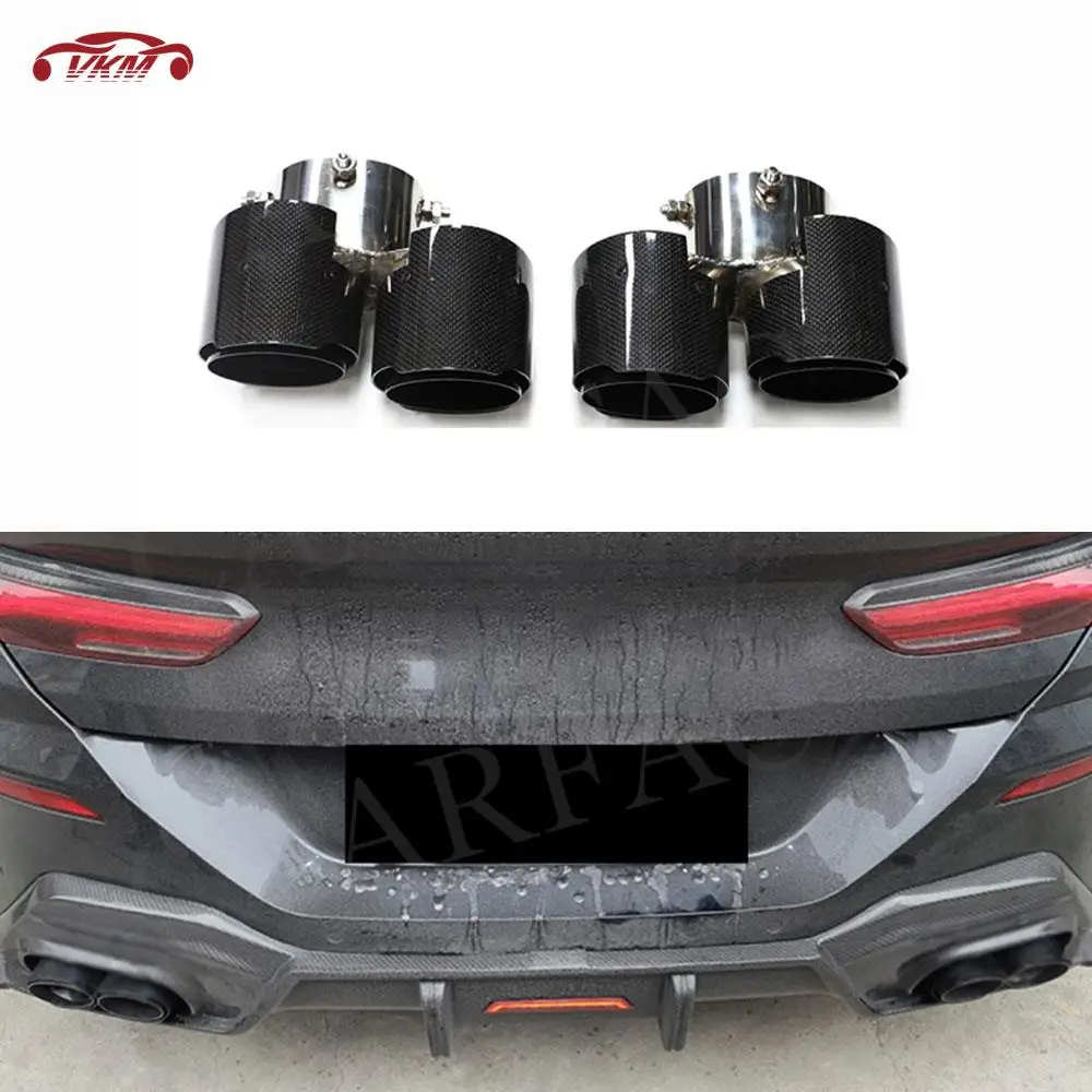 

Auto Rear Exhaust Tip Tail Pipe Muffler Black Titanium Outlet for BMW 8 Series G14 G15 G16 2019-2022 Stainless Steel Nozzle