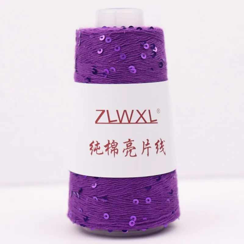 

3 мм блестки 300 г 2400 м хлопковая пряжа вязаное украшение пряжа ручной работы крючком DIY ручная пряжа для вязания хлопковая пряжа