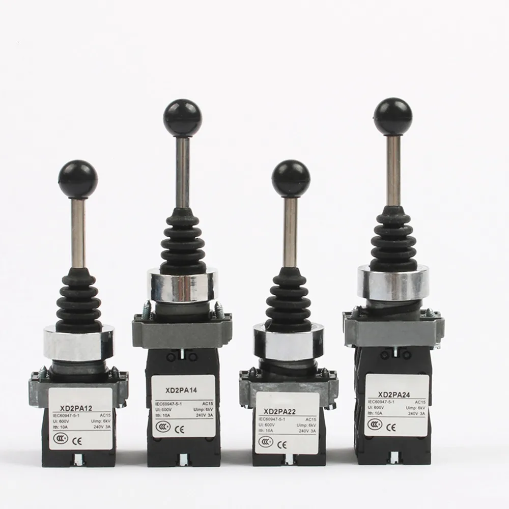 

XD2-PA12 PA14 Latch 2NO 2 Position rocker joystick controller spring return Rotary Cross Switches reset PA22 PA24