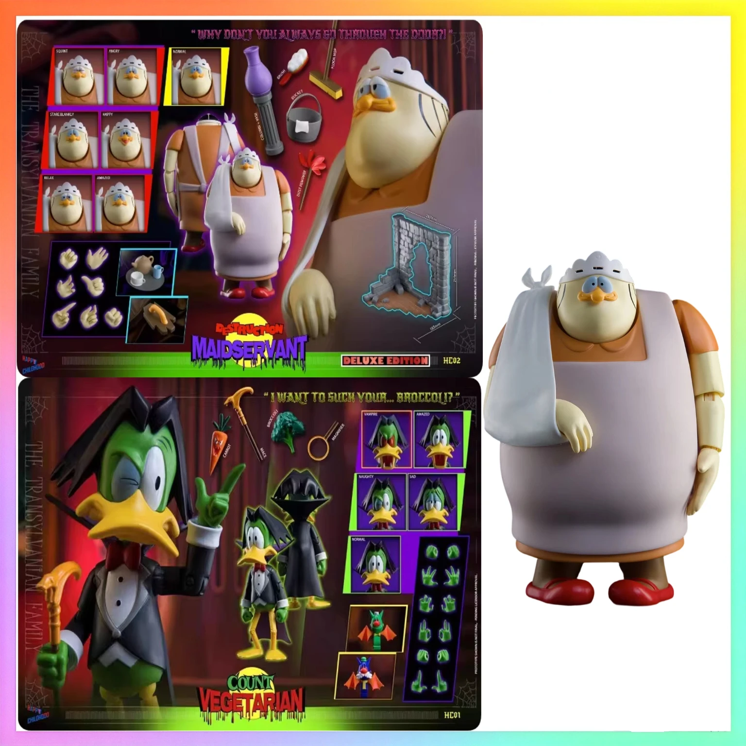 Happy Childhood Anime Toy Destruction Maid Count Duckula Nanni NewHC01 Vegetarian Count 1/12 12cm Figure Model Collectible Toys