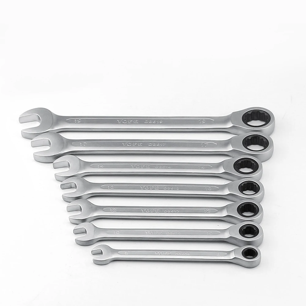 8,10,12,13,14,17,19mm 래칫 렌치 스패너 세트, 자동차 수리 키트용 자전거 수공구, 키 세트 D6110