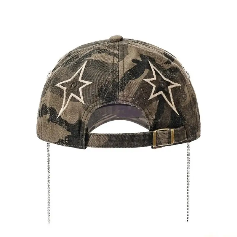 31BF Fashion Chain Star Designs Baseball Caps Adjustable and Breathable Polyester for Street Styles and Casual Wear Sunproof