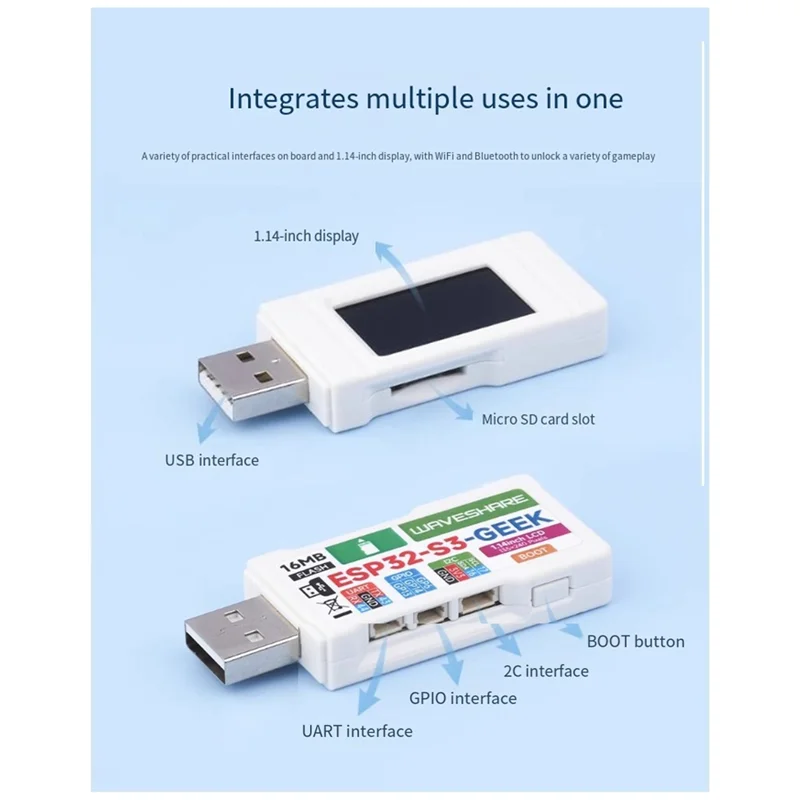 Scheda di sviluppo ESP32-S3-GEEK Scheda di sviluppo ESP32-GEEK basata su chip controller Onesp32-S3R2 Supporta Wifi e Blueto